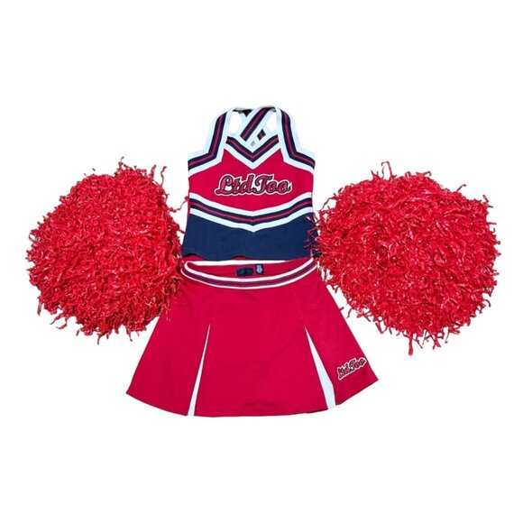 Ltd Too Girls Cheerleader Uniform Set Sz S 10 With Pom Poms Costume Halloween - Picture 1 of 7